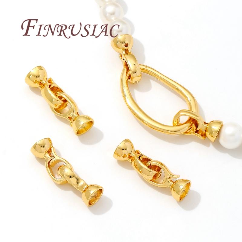 18K Gold Plated Brass Pearl Clasps Findings Connectors For Jewelry Fasteners For Bracelets Accessories Making,Clasp For Jewelry