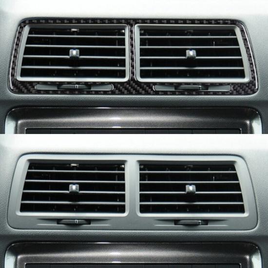 1x Soft Carbon Fiber Car Front Center AC Vent Cover For Dodge Challenger 08-14