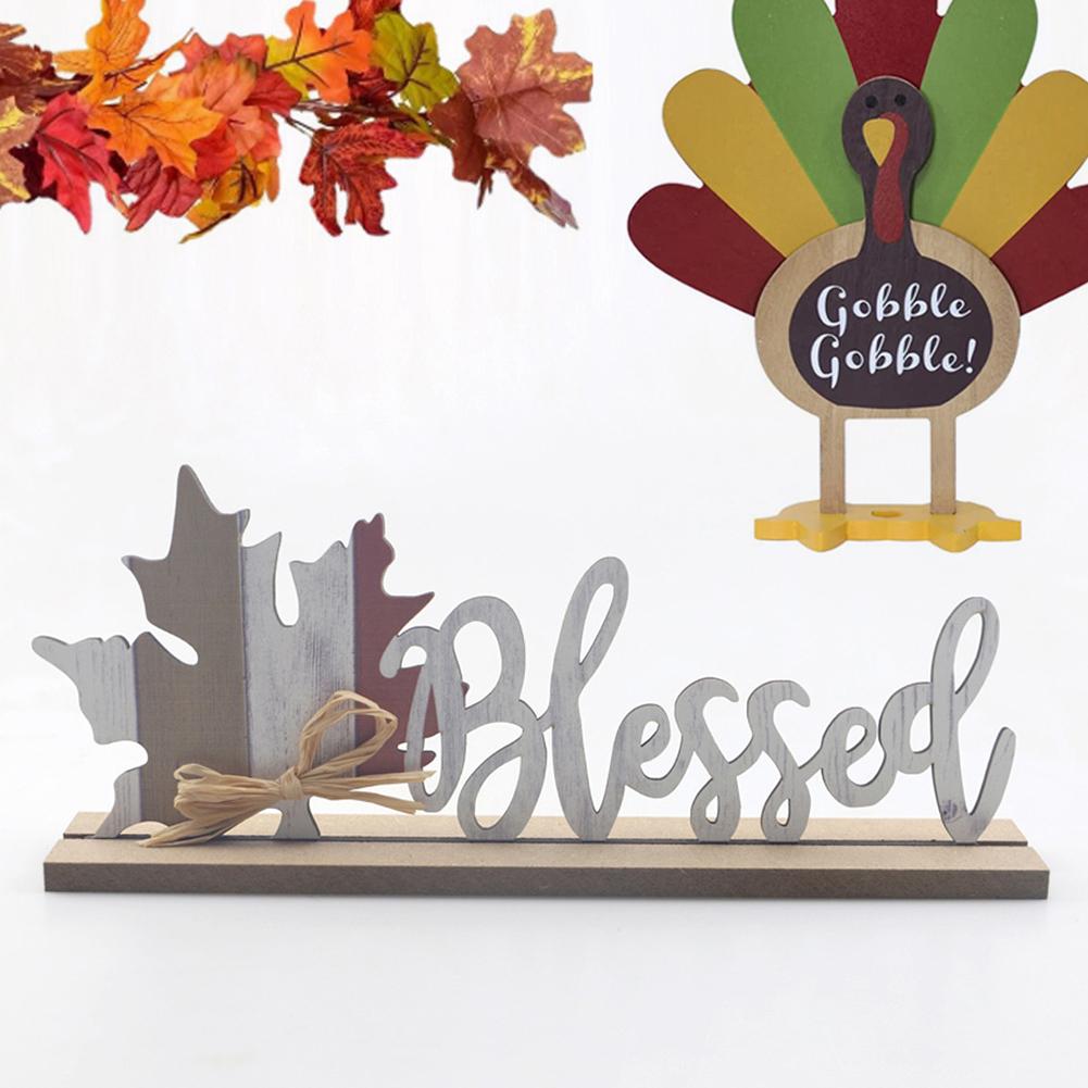 3pcs Wooden Welcome Sign Fall Pumpkin Squirrel Maple Leaves Table Ornaments For Thanksgiving Home Farmhouse Decor