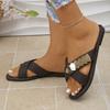 Women Flat Slippers 2026 New Plus Size Open-toed Slippers Lightweight Flat Shoes for Women Trend Outdoor Sandals Slides Women