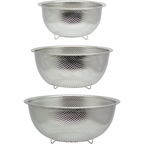 Wahei Freiz New Christy Stainless Steel Punching Strainer Set (14, 17, and 20cm) CR-8275