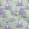 oneOone Cotton Flex Blue Fabric Asian Buddha Dress Material Fabric Print Fabric By The Yard 40 Inch