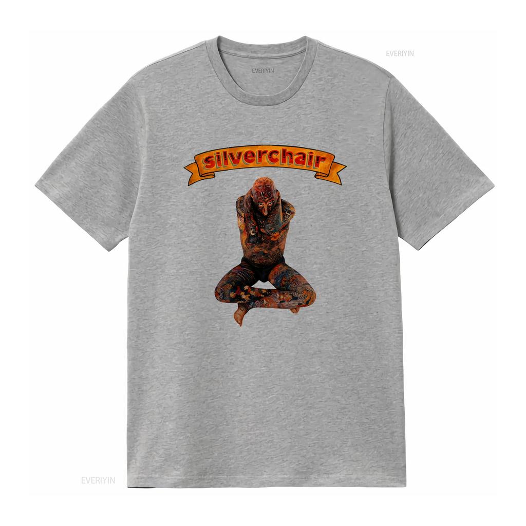 Vintage Silverchair Rock Band Tattooed Figure Print Casual Streetwear T Shirt Vintage Washed Versatile Homme Breathable Soft