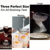 3pcs Stainless Steel Fine Mesh Food Strainer Sifter For Baking With Handle Flour Sieve Sifter Juice Soy Milk Baking Kitchen Tool