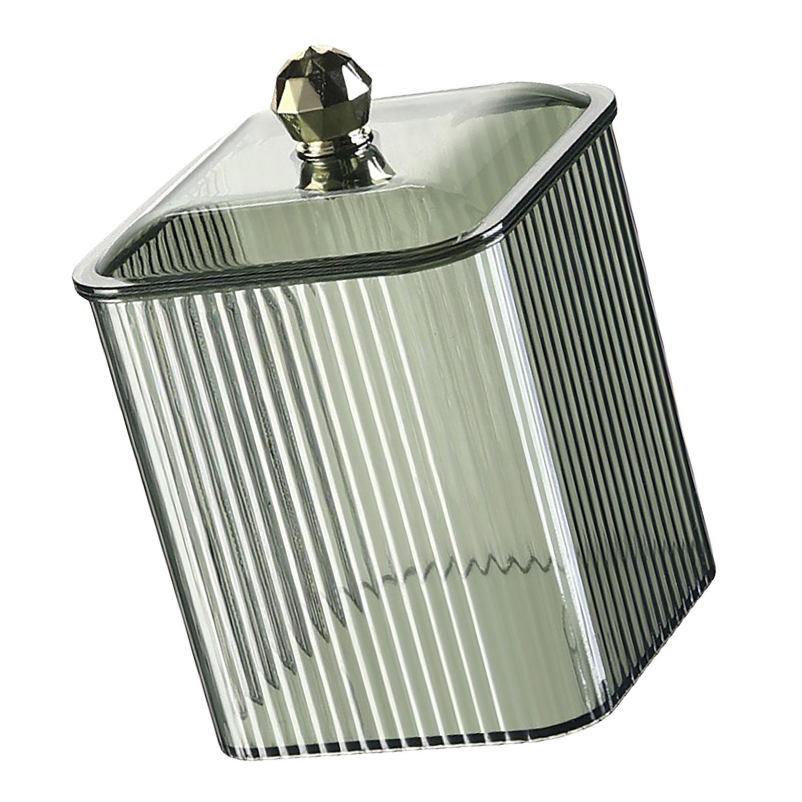 

Многоцелевой стильный диспенсер для ватных палочек, контейнер для хранения домашних аксессуаров с крышкой для легкого доступа для организации зелёный