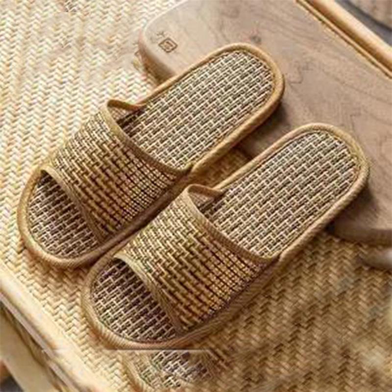 Kaufe eins, erhalte eins gratis Haussandalen fr Damen und Herren Sommer  Rattan Gras gewebt Bambus Indoor Zuhause Rutschfest Weiche Sohle Leinen  Hausschuhe gnstig kaufen  Preis, kostenloser Versand, echte Bewertungen  mit Fotos