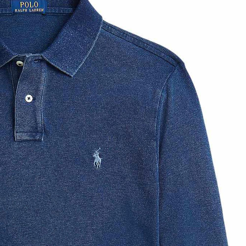 Polo Ralph Lauren Solid Slim Fit Long Sleeve Polo Shirt Men tops Deep-Indigo MNPOKNI16824218-400