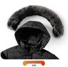 Men's Plus Size Mid-Length Winter Jacket with Detachable Hood and Fur Collar