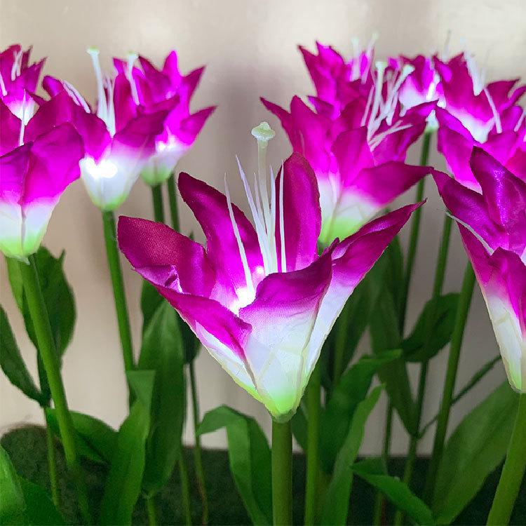 

Водонепроницаемый светодиодный светильник для сада с лилиями – украшение ландшафта искусственными цветами на открытом воздухе 20 pieces per set фиолетовый