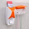 Toothbrush Holder with Automatic Toothpaste Dispenser Wall Mounted Toothbrush Razor Storage Rack Bathroom Toothpaste Squeezer