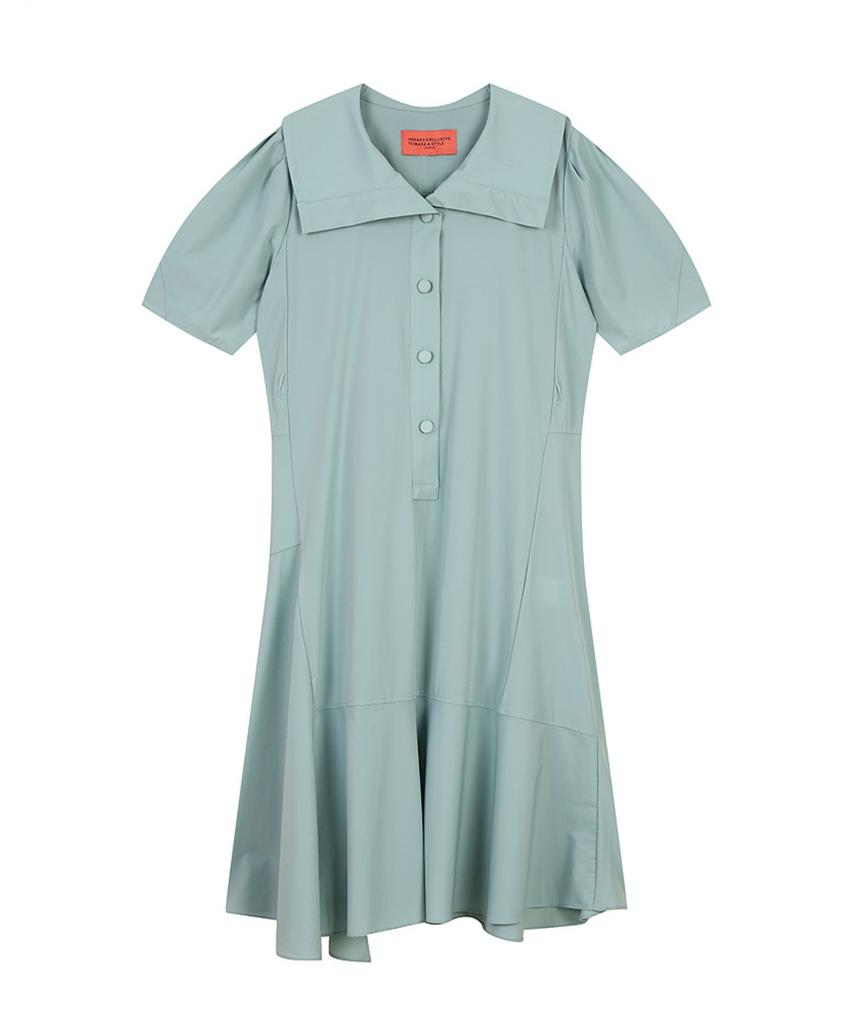 VANAKE Belted Big Collar Dress_Vb38Opud10A