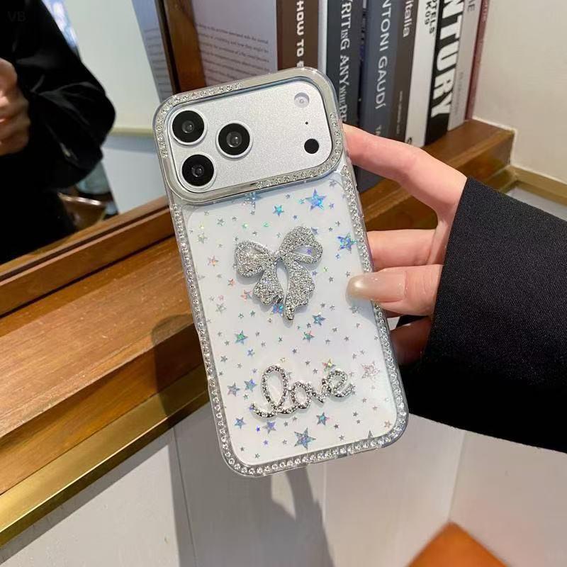

Laser Star Bowknot Case for iPhone 17 Pro Max, 15, 11, 12, 16, and IP16P 16 Pro Max