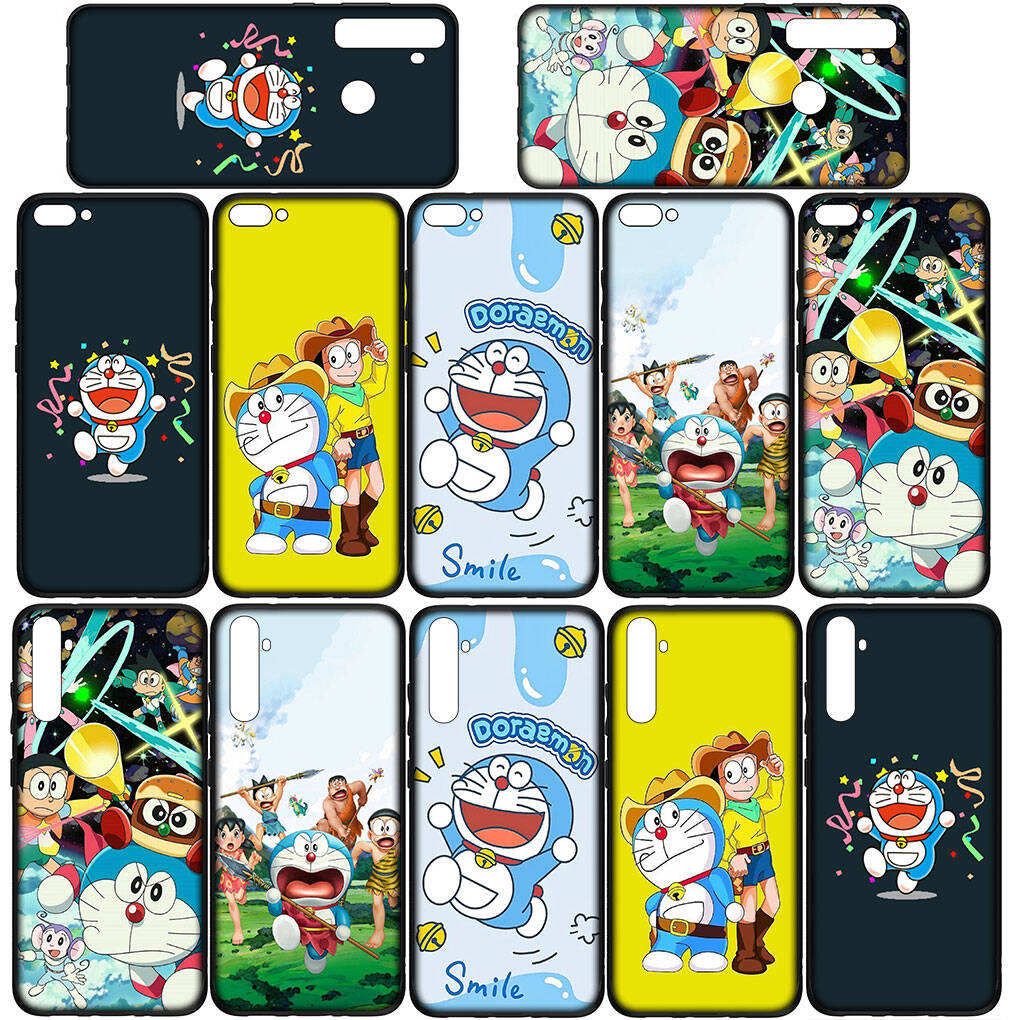 Phone Case for iPhone 17 16 15 Plus XR 16E Huawei P30 P20 Lite Redmi Note 14 12 11 13 Pro Max OPPO A60 A80 A40 A18 A38 A17 A54 Cartoon Doraemon Cover