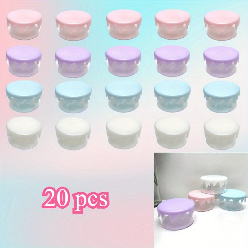

20pcs Wavy Edge Round Storage Box Multi-color DIY Plastic Box Jewelry Accessories Hair Ring Storage Organizer Small Round Boxes