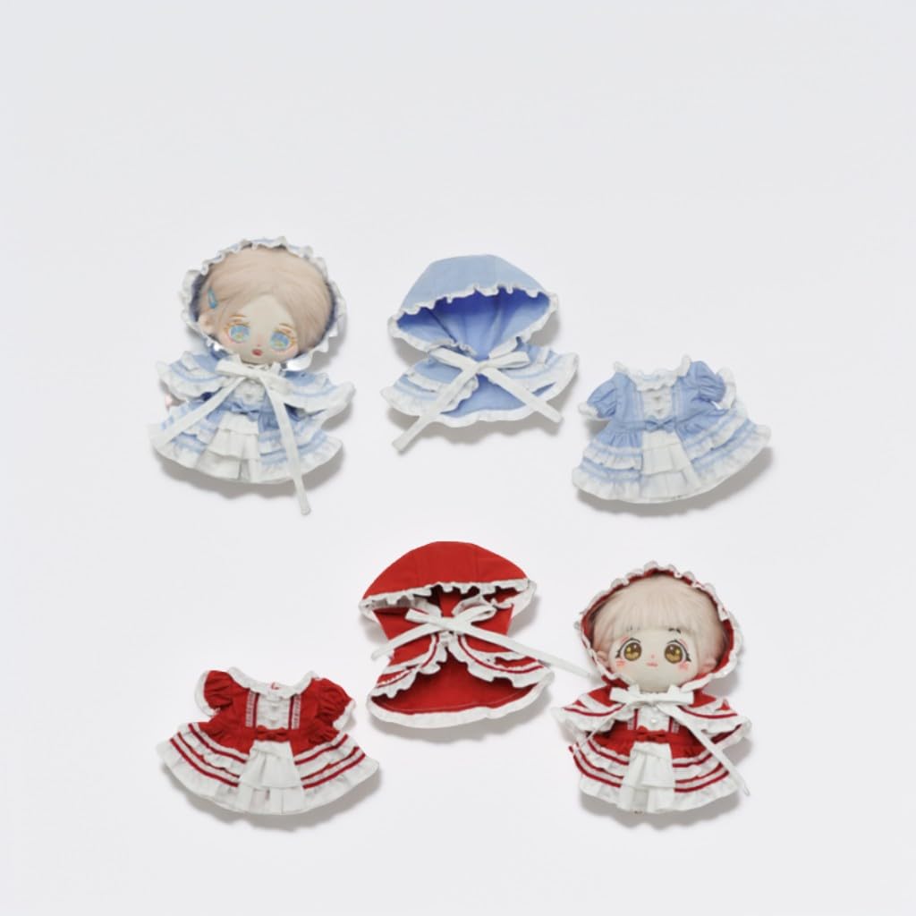 AXLUCE Plush Clothes - 20cm Lolita Hooded Cape Doll (Red)