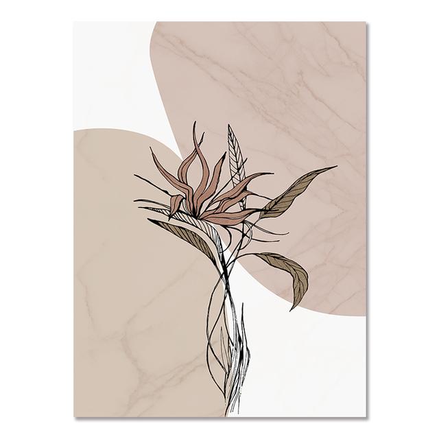 Pictură abstractă de artă de perete Soarele Boho Postere și imprimeuri Față de flori Imprimare pe pânză Femeie nudă Poze de perete pentru decor viu