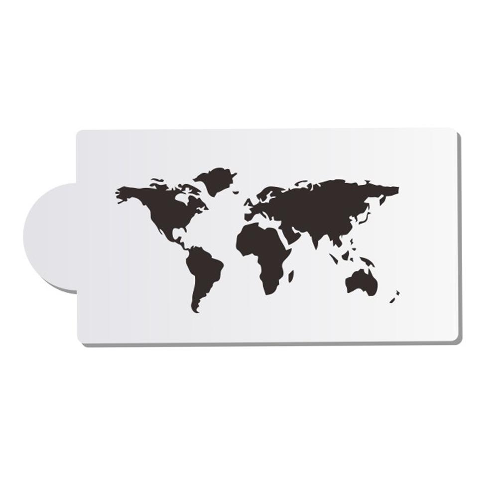World Map & Landmark Building Cake Stencil Newest Cake Design Stencil Fondant Molds Art Stencil Cake Decorating Tool Bakeware