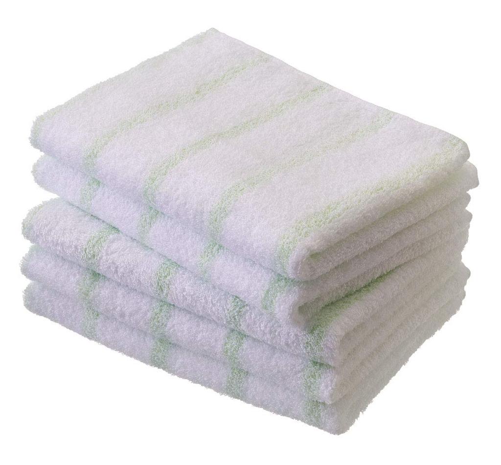 Set of 5 Senshu Towels with a Border Pattern 35 X Green Japanese-made (approx. 85cm),