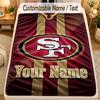 Flaneldecke San Francisco 49ers Benutzerdefinierter Name Text Personalisierte Weiche Warme Überwurfdecke Heimdekoration Geschenk