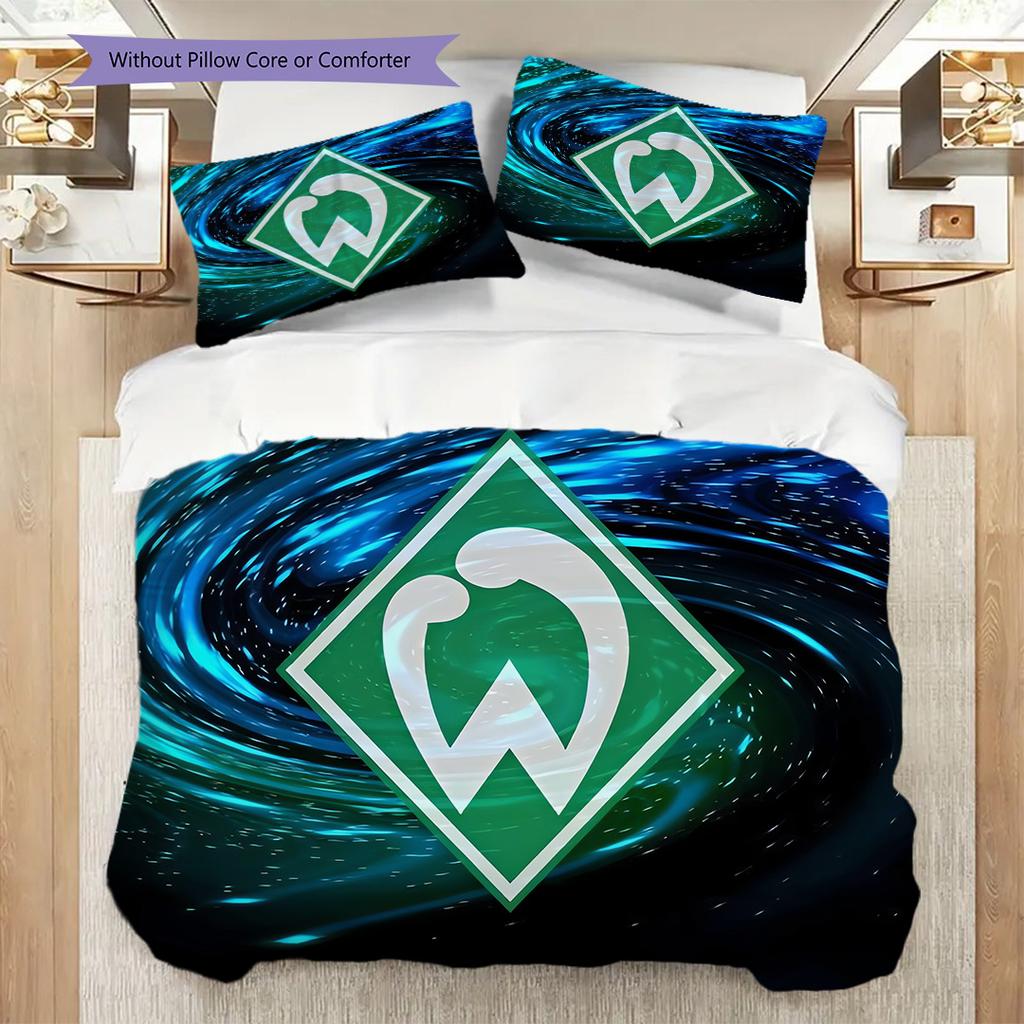 SV Werder Bremen Patroon Beddengoed Dekbed Set Dekbedovertrek Kussensloop Huisdecoratie Verjaardagscadeau (1 dekbedovertrek + 2 kussenslopen, zonder binnenkussen)