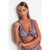 Góra od bikini z haftowanym trójkątnym wzorem kwiatowym Tbess23bu00256