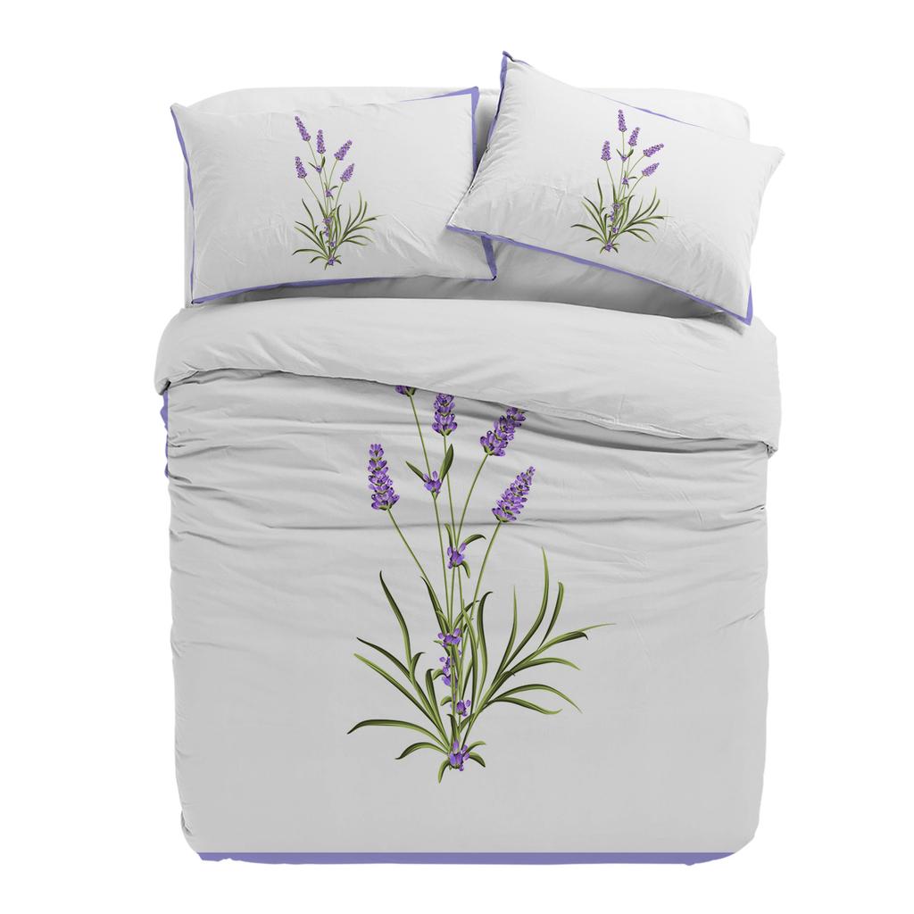 Purple Flower Lavender Romance Duvet Cover With Pillow Case Custom 3pcs Bedding Set Quilt Cover Double Bed Home Textile