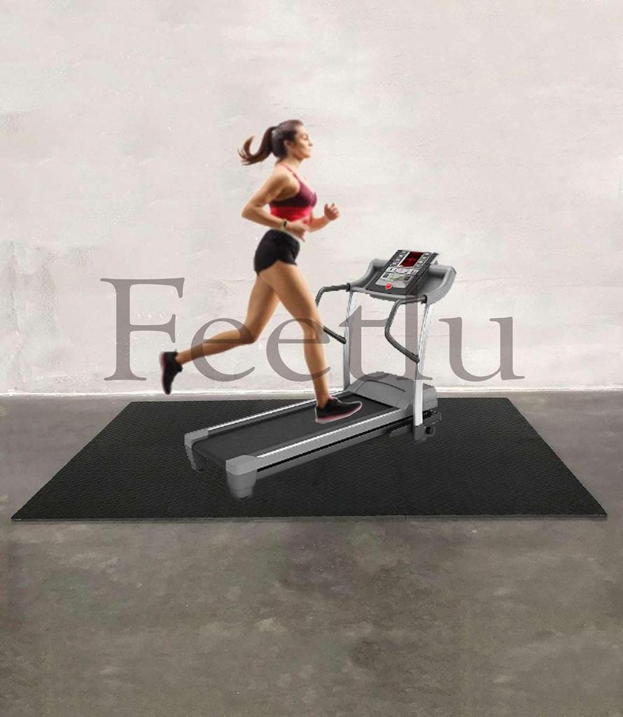 Feetlu Interlocking Gym Exercise Mat Square Puzzle Foam Tile Home Gym Fitness Mat Workout Floor Multipurpose Basement Use Thick - Garage, 24"x24"x1/2