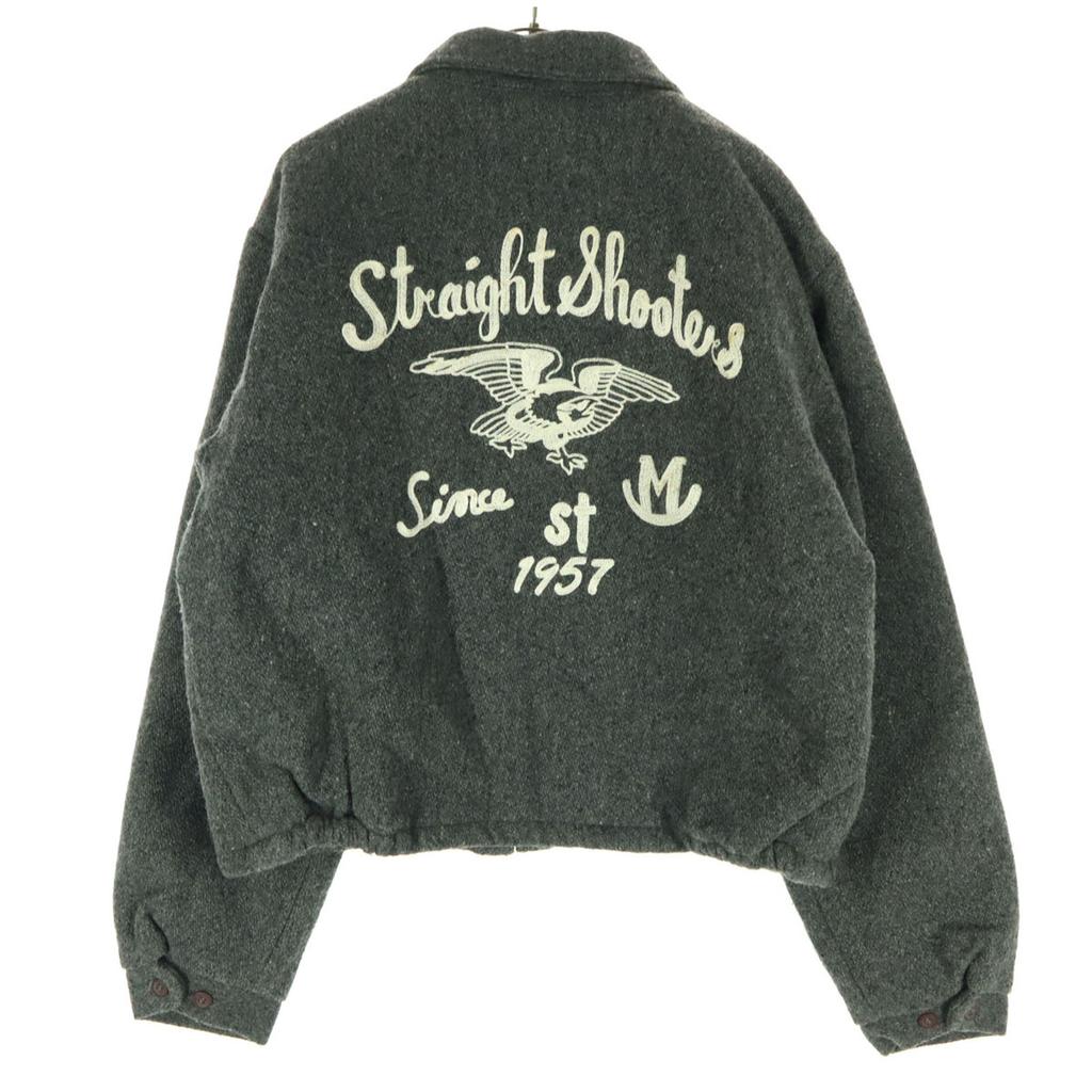 DOG HOUSE Embroidery Chain embroidery Long sleeve Zip jacket M gray Men's Used