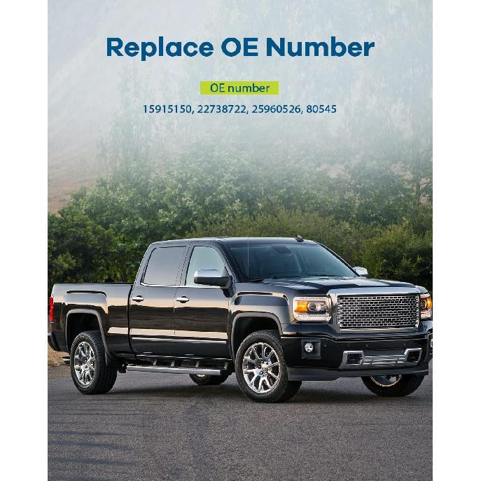 LUJUNTEC Klamka zewnętrzna drzwi - Pasażera z przodu po prawej stronie, Chromowana, Bezpośredni zamiennik dla 2007-2013 dla Cadillac dla Escalade, 2007-2013 dla GMC dla