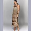 Fashion Suspended Chandelier Backless Slit Dress