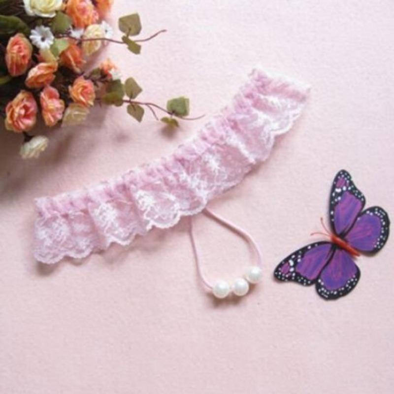 Women's Lingerie Sexy Artificial Pearl Decoration Lace thong Underwear