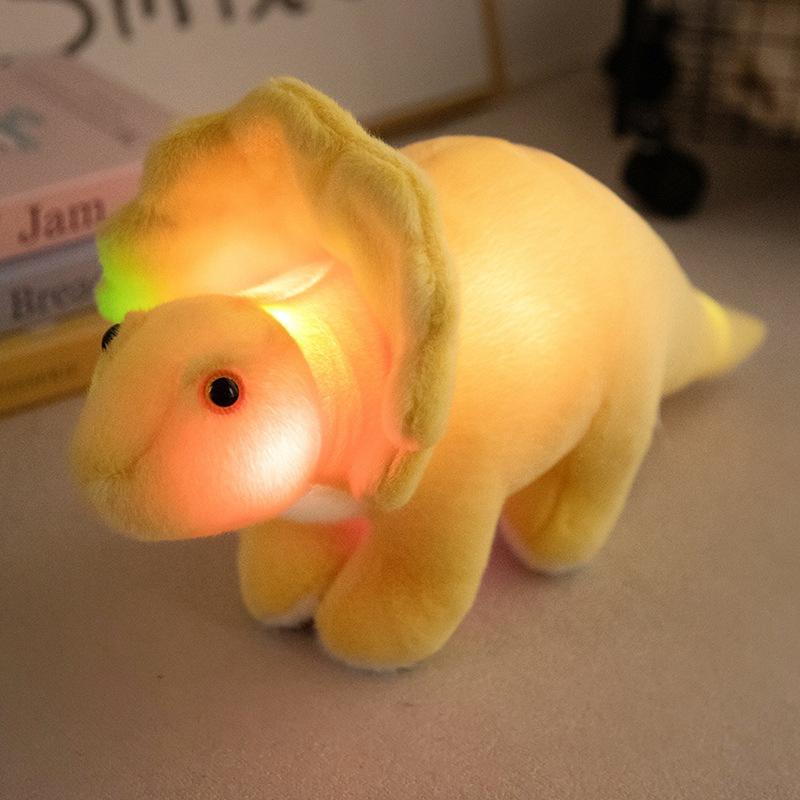 Simulated Glowing Dinosaur Doll Plush Toy Cute Tyrannosaurus Rex Triceratops Children's Birthday Gift Doll