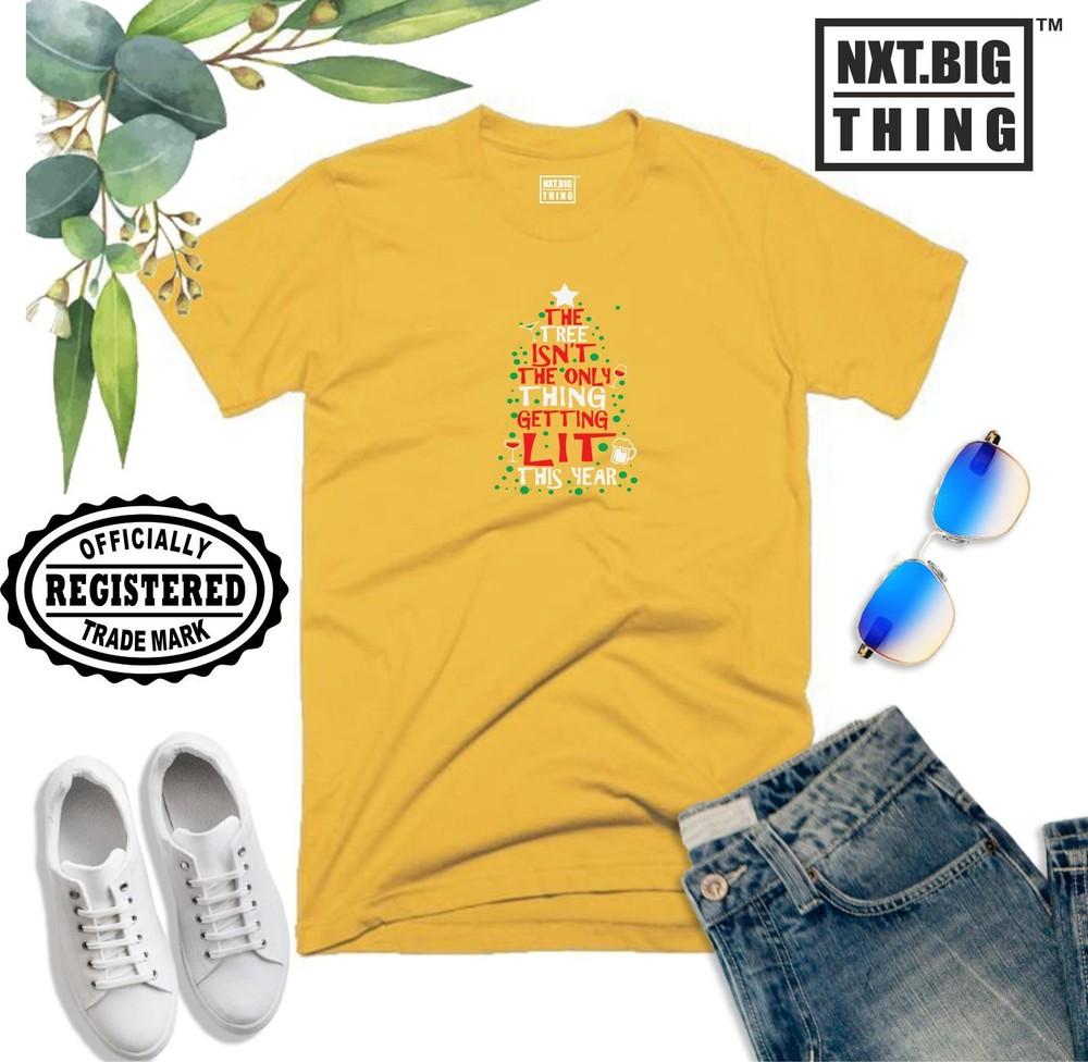 Christmas Tree T Shirt Christmas Lights Funny Quote Elf Santa Xmas Gift Unisex Top
