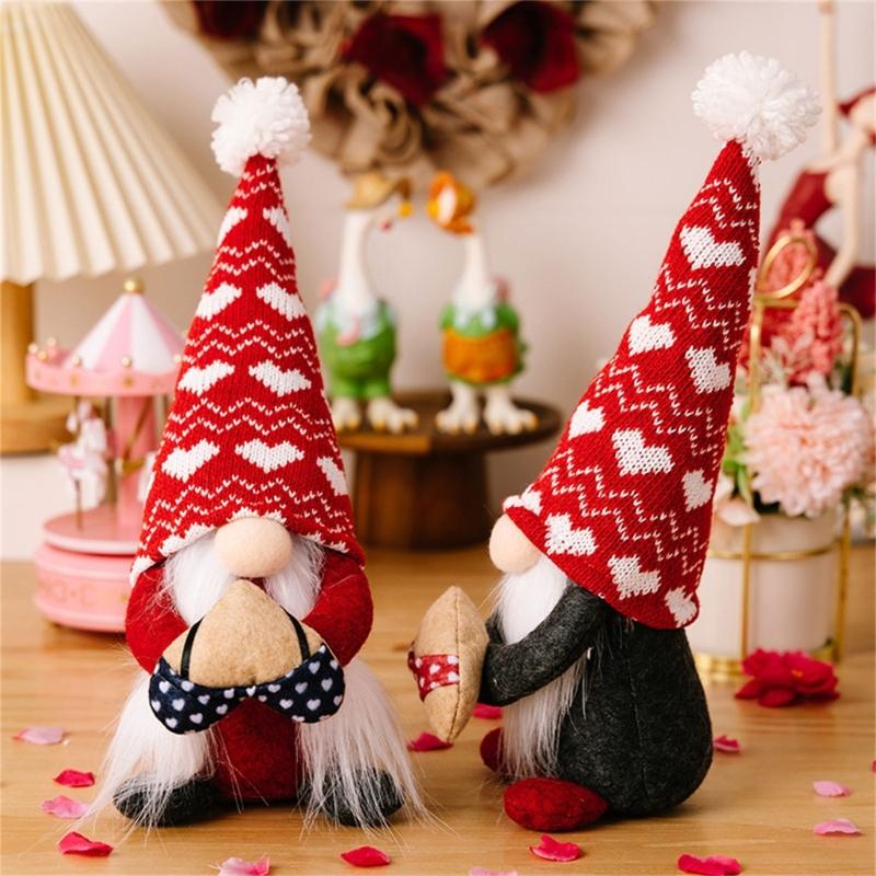 Valentine's Day Gnome Decorations Handmade Gnome Decorations for Table Ornament Valentines Birthday Present
