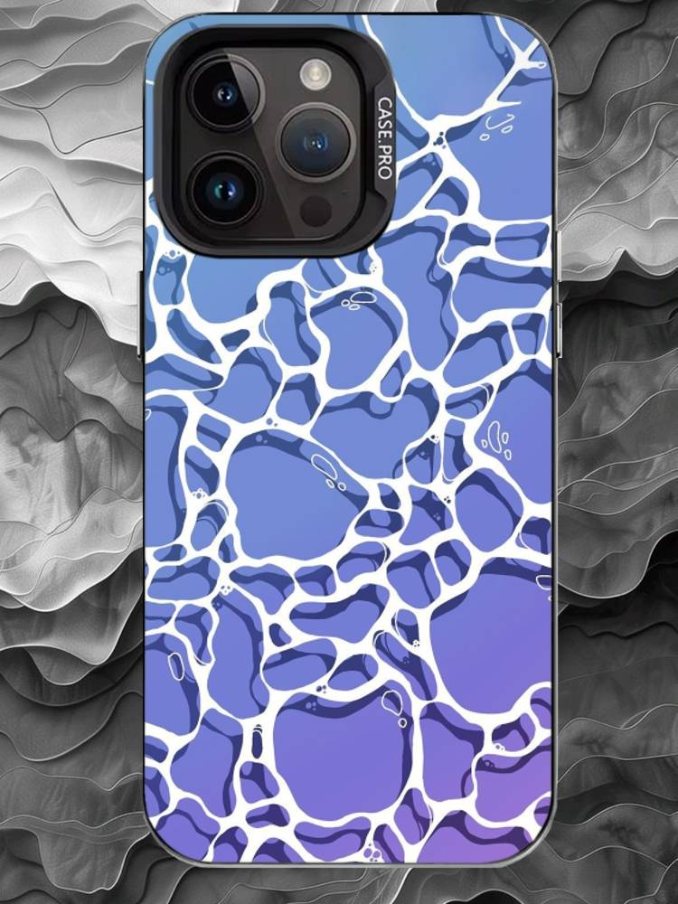 

F-Fluid Art Phone Case For iPhone 17 16 15 14 13 12 11 Pro Max Plus Silver Matte Black Cover iPhone17air