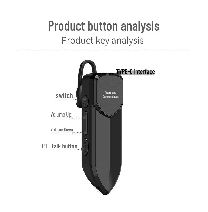 968 In-Ear Mini Walkie-Talkie Bluetooth Wireless Earhook for Indoor Restaurant Use