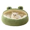 Green   Cat Bed Washable Non Slip Waterproofing Bottom Comfortable Cute Dog Kitten Sping Bed for Home