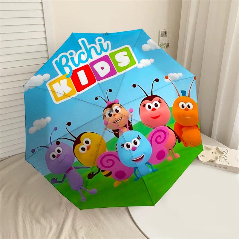

1PC Bichi Kids Automatic Open/Close Umbrella with Windproof, 8-Rib Sturdy Canopy, Durable Ribs, Fashionable Design,1230a