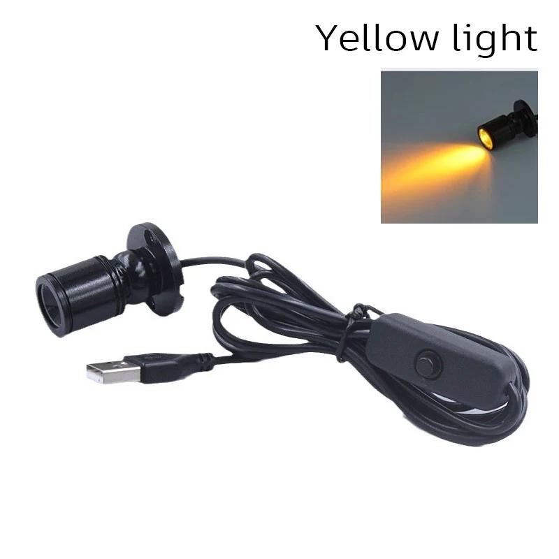 Spotlight USB 5V Led 3W Jewelry Cabinet Showcase Mini Spot Bench Lamp Ceiling Light Switch USB Interface Natural white Red Blue