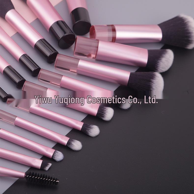 10-Piece Mini Makeup Brush Set with Soft Blush Brush, Powder Puff, Sponge, and Bag