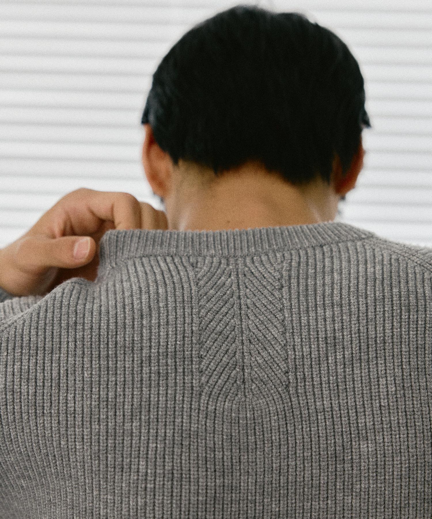 Le Dept Cashmere Blending Hacci Round Knit Pullover [Gray] M