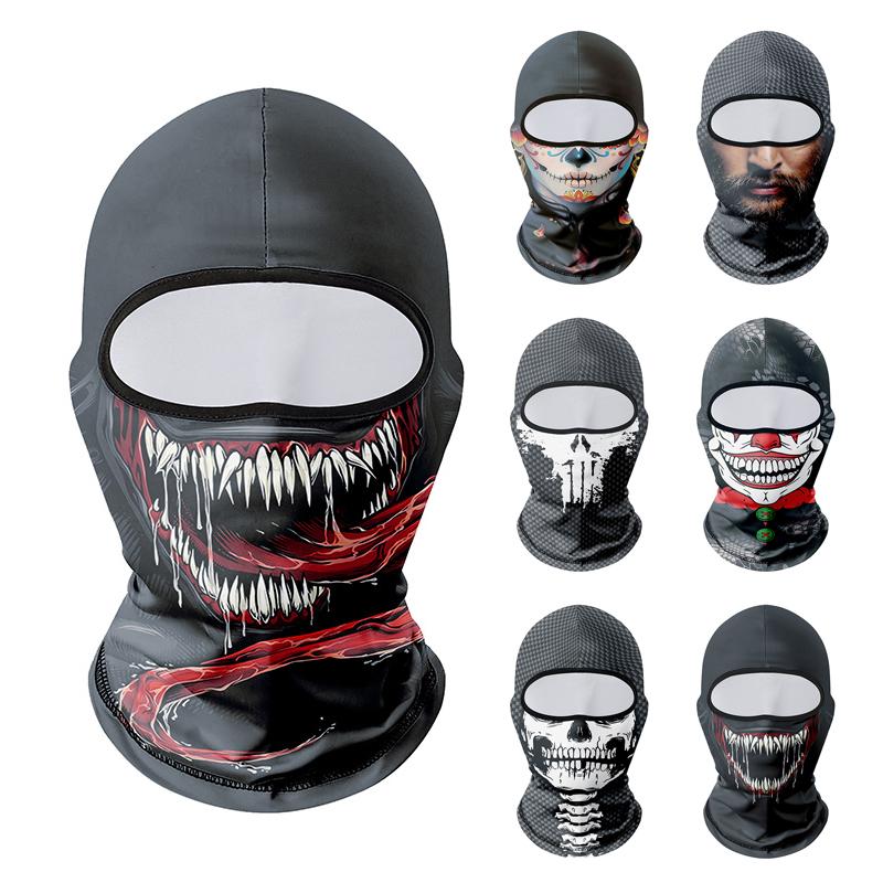 3D Pattern Cycling Motorcycle Halloween Riding Hiking Windproof Breathable UV Protection Balaclava Ski Mask Cool Sports Party
