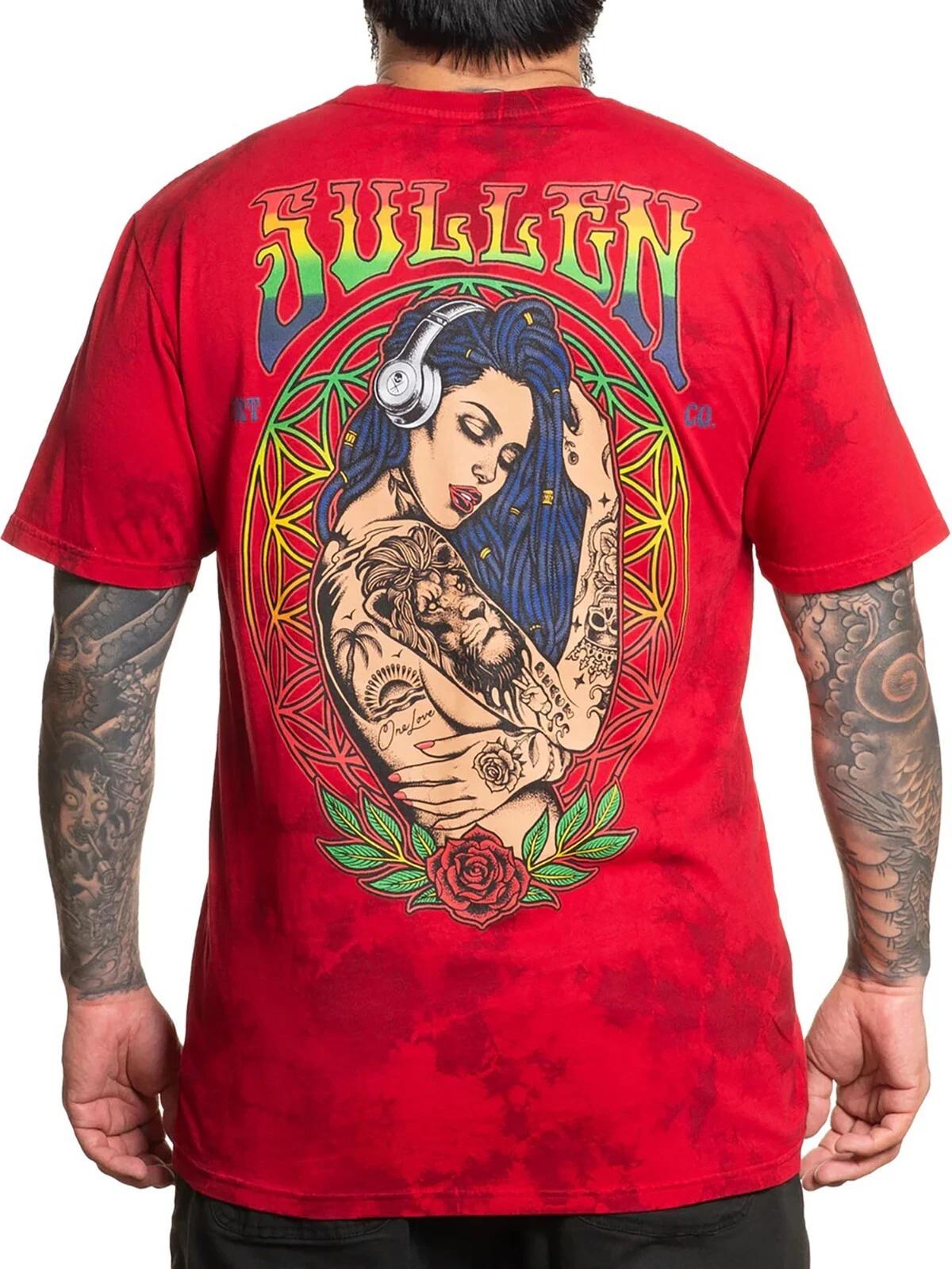 

Sullen Men s One Love Short Sleeve Premium T-shirt Chili Pepper Dark Red Crystal L