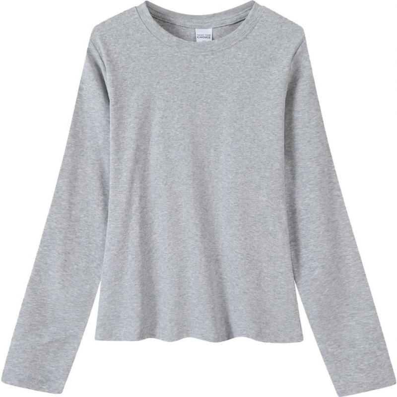 Autumn gram elastane yarn women's waist slim slim slim crew neck shirt bottoming shirt top casual long sleeves