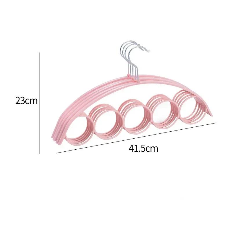 

Scarf Wraps Shawl Storage Hanger, Scarves Organizer, Ties Hanger, Belt Rack, 5pcs 41x22.6cm 5Hole Ring Rope Slots Holder Hook