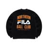 Fila Fusion Inline Faux Shearling Loose Fit Baseball Logo Sports Jacket Unisex jackets Deep-Black T11U145907FBK