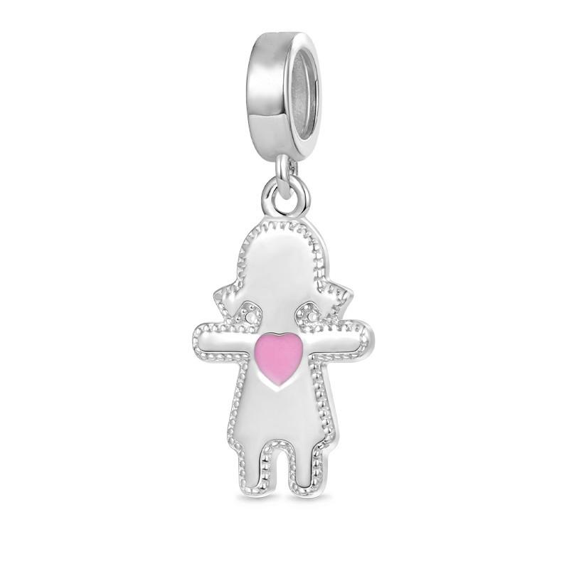 Liten flicka Liten pojke Berlockpärlor Hänge Passar Orm Silverarmband Halsband För DIY-smycken Kvinnors Gåva