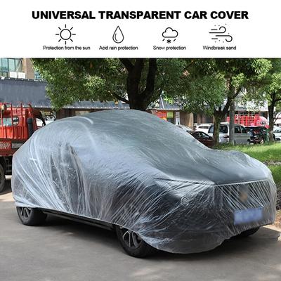Univerzální průhledný kryt na auto s elastickým pásem PE plasty Průhledný ochranný štít na celé auto Autokryty na vozidlo s elastickým pásem