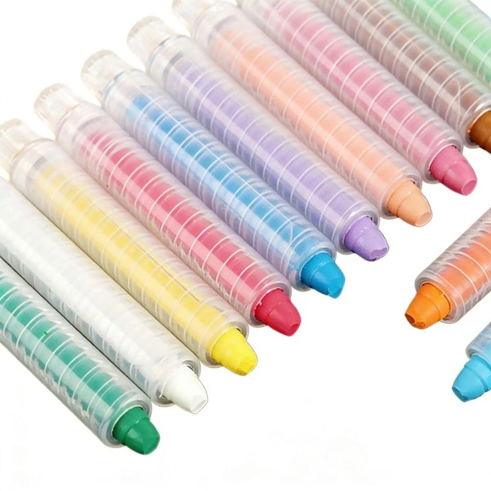 Non-Toxic Drawing Crayons 6/12 Colors Outdoor Art Chalk Creative Washable Chalk  Whiteboard