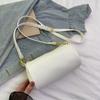 Women's Summer Commute White Leather Crossbody Bag - 2025 Niche Fashion Cylinder Design